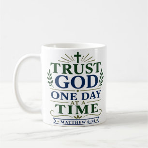 Vertrouw God één dag tegelijk Esthetisch Christeli Koffiemok