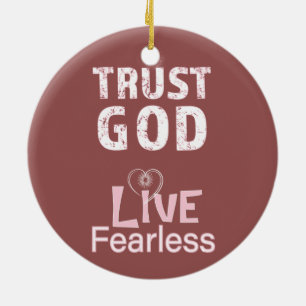 Vertrouw God Leef Onbevreesd Sieraden Kerst Keramisch Ornament