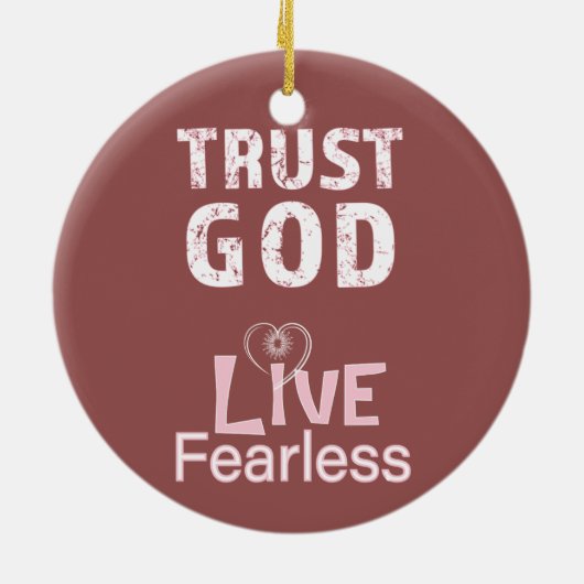 Vertrouw God Leef Onbevreesd Sieraden Kerst Keramisch Ornament (Achterkant)
