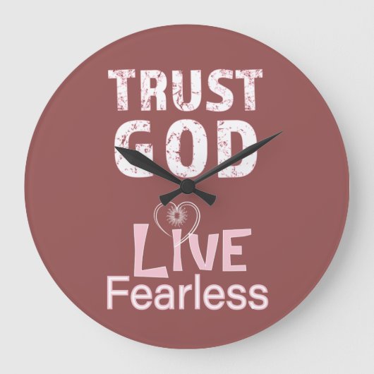 Vertrouw God Leef Onbevreesd Wandklokken Christeli (Voorkant)