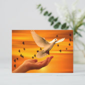 Vertrouw God met Dove in Hand Bedankkaart (Staand voorkant)