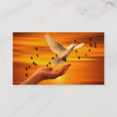 Vertrouw God met Dove in Hand Visitekaartje (Achterkant)