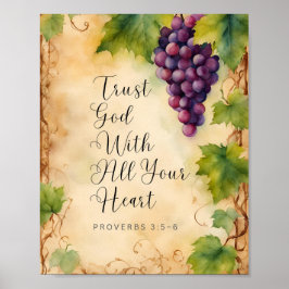Vertrouw God Met Je Hele Hart Spreuken 3:5-6 Poster