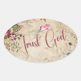 Vertrouw God Ovale Sticker