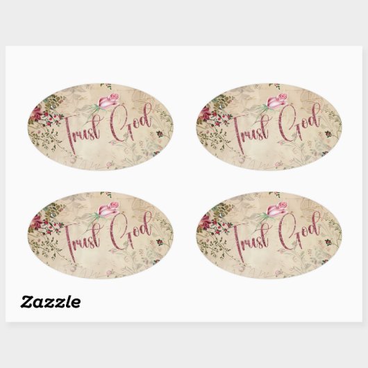 Vertrouw God Ovale Sticker (Vel)