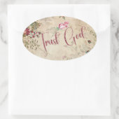 Vertrouw God Ovale Sticker (Tas)