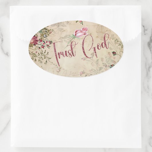Vertrouw God Ovale Sticker (Tas)