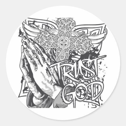 Vertrouw God Ronde Sticker (Voorkant)