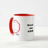 "Vertrouw God’s Timing: Wachten op God" Mok (Voorkant links)