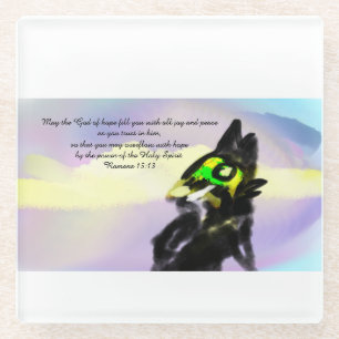 Vertrouw hem glazen onderzetter