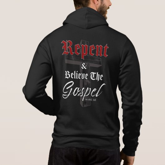 Vertrouw het evangelie: Christelijke waarheidsgraf Hoodie (Achterkant)