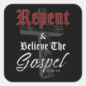 Vertrouw het evangelie: Christelijke waarheidsgraf Vierkante Sticker (Voorkant)