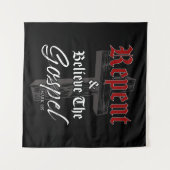 Vertrouw het evangelie: Christelijke waarheidsgraf Wandkleed (Voorkant (horizontaal))