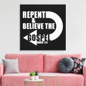 Vertrouw het evangelie: Jezus Christelijke gelovig Canvas Afdruk (Insitu (Woonkamer))