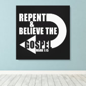 Vertrouw het evangelie: Jezus Christelijke gelovig Canvas Afdruk (Insitu (Houten vloer))