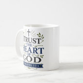 Vertrouw het hart van God Christelijk geloof gebas Koffiemok (Voorkant links)