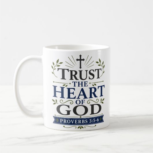 Vertrouw het hart van God Christelijk geloof gebas Koffiemok (Links)