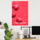 Vertrouw het Tempo: Rode Kersen Zen Muurkunst Poster (Thuiskantoor)