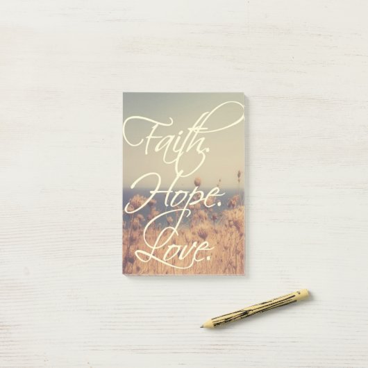 Vertrouw. Hoop. Liefde. Post-it notities Post-it® Notes (Op bureau)