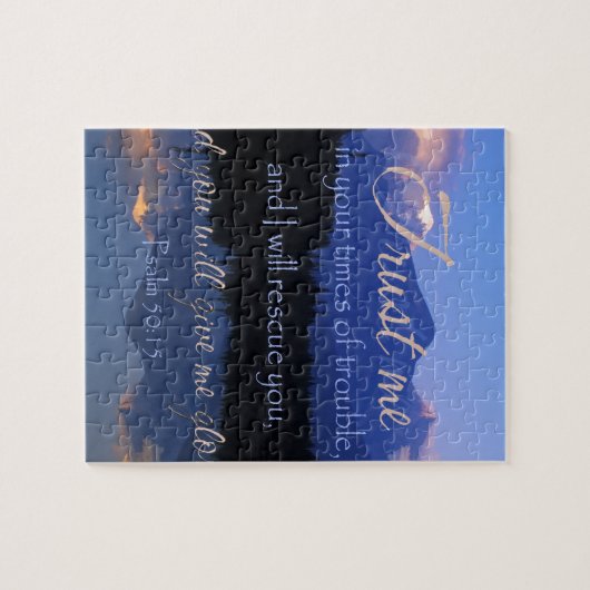 Vertrouw in mij in tijden van problemen met Psalms Legpuzzel (Horizontaal)