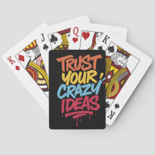 Vertrouw je gekke ideeën – Kleurrijke typografie v Pokerkaarten