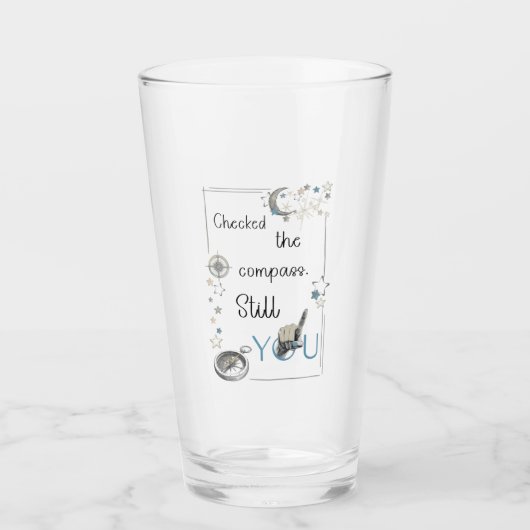 Vertrouw Je Innerlijke Kompas. Zelfzorg Affirmatie Glas (Voorkant)