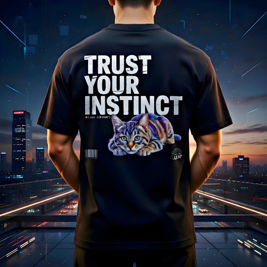 Vertrouw je instinct kattenliefhebber cadeau t-shirt