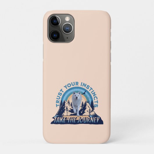 Vertrouw Je Intuïtie Arctische Wolf Avontuur Kunst Case-Mate iPhone Case (Achterkant)