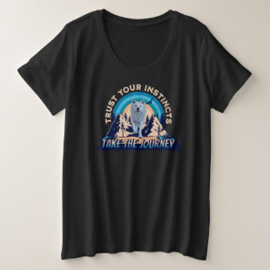 Vertrouw Je Intuïtie Arctische Wolf Avontuur Kunst Grote Maat T-shirt