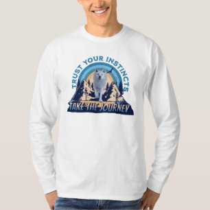 Vertrouw Je Intuïtie Arctische Wolf Avontuur Kunst T-shirt