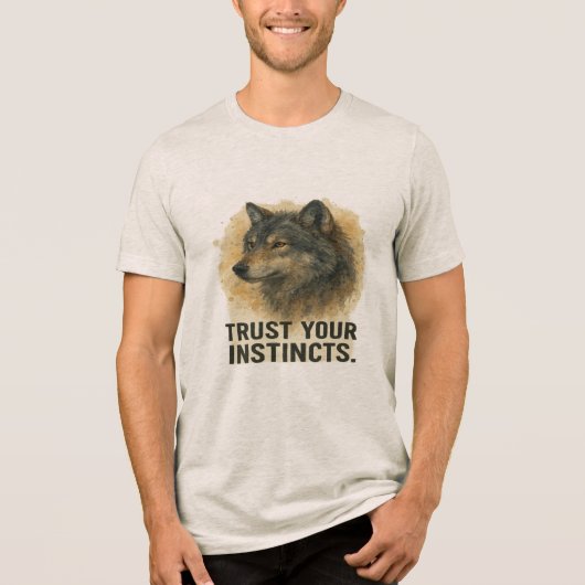 Vertrouw Je Intuïtie Wolf Quote Tshirt (Voorkant)