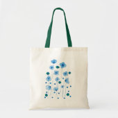Vertrouw Je Reis | Blauwe Wilde Bloem Tote Bag (Voorkant)