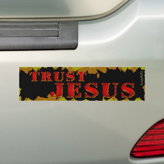 Vertrouw Jesus Bumpersticker (Op auto)