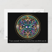 Vertrouw jezelf ~ De ogen van de wereld Mandala Briefkaart (Voorkant / Achterkant)