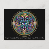 Vertrouw jezelf ~ De ogen van de wereld Mandala Briefkaart (Voorkant)