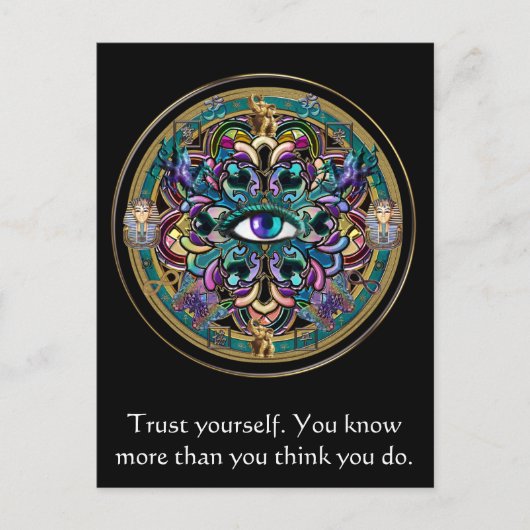 Vertrouw jezelf ~ De ogen van de wereld Mandala Briefkaart (Voorkant)