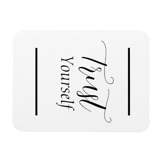 'Vertrouw jezelf' tekst in zwarte letters Magneet (Horizontaal)