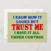 Vertrouw me - alles onder controle briefkaart (Voorkant / Achterkant)