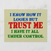 Vertrouw me - alles onder controle briefkaart (Voorkant)