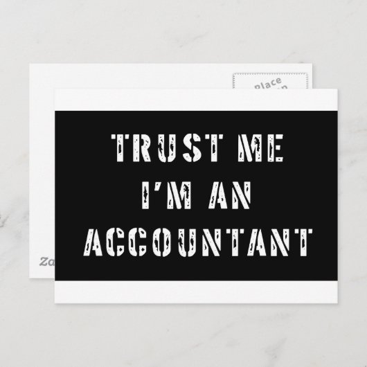 Vertrouw me dat ik een accountant ben briefkaart (Voorkant / Achterkant)