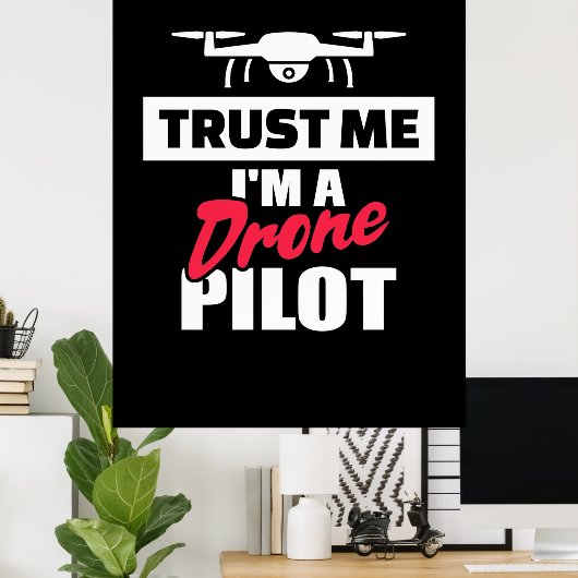 Vertrouw me dat ik een drankje heb. poster (Thuiskantoor)