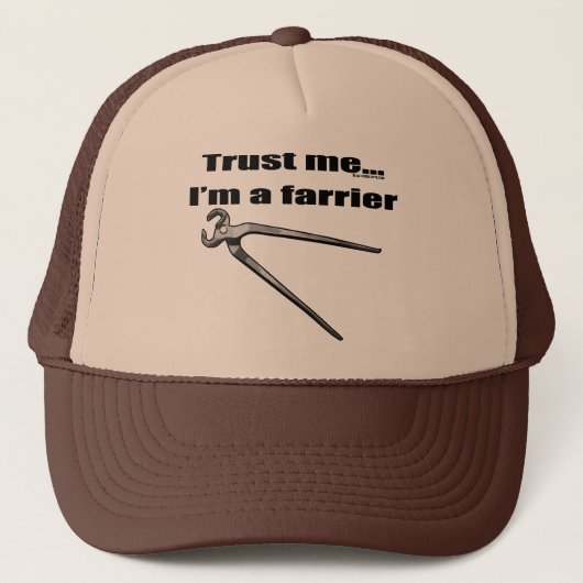 Vertrouw me dat ik een farrier ben. trucker pet (Voorkant)