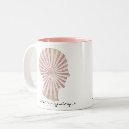 Vertrouw me dat ik een hypnotherapeut ben, roze zo tweekleurige koffiemok (Voorkant links)