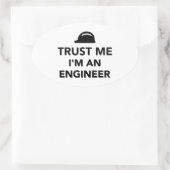 Vertrouw me dat ik een ingenieur ben ovale sticker (Tas)