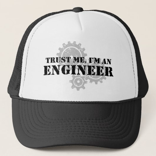 Vertrouw me dat ik een ingenieur ben trucker pet (Voorkant)
