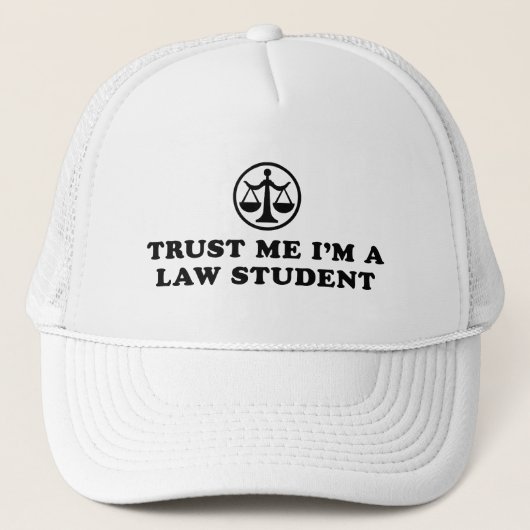Vertrouw me dat ik een rechtenstudent ben trucker pet (Voorkant)
