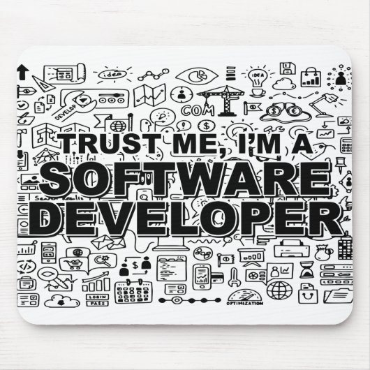 Vertrouw me dat ik een softwareontwikkelaar ben muismat (Voorkant)