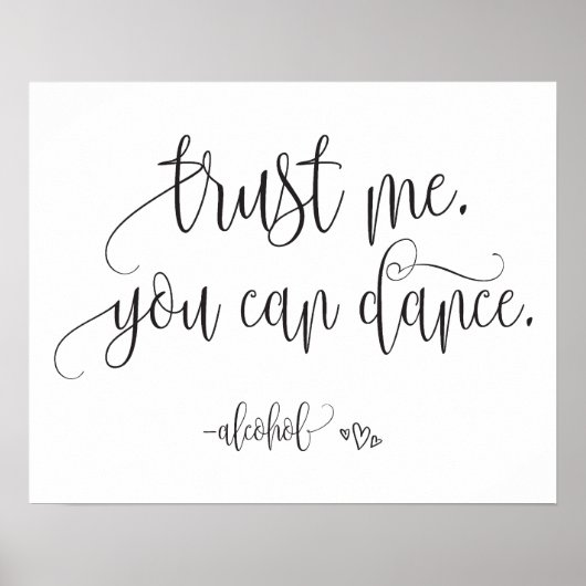 Vertrouw me dat je het alcoholsignaal kunt afgeven poster (Voorkant)
