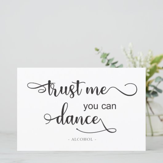 Vertrouw me dat je kunt dansen met zwarte witte br (Staand voorkant)