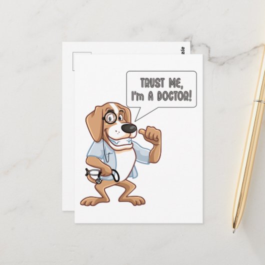 Vertrouw me Ik ben een dokter Briefkaart (Voorkant / Achterkant in situ)